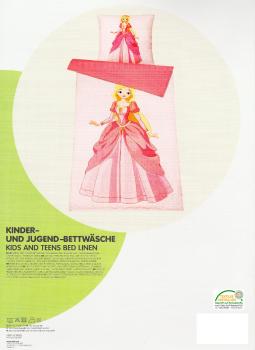 Bettwäsche Kleine Prinzessin - 135 x 200 cm - Mikrofaser - rosa, pink, weiß